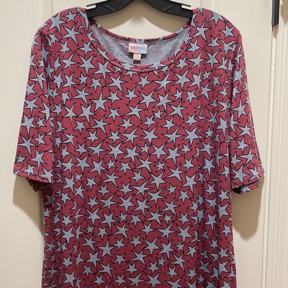⭐️Stars⭐️ LuLaRoe Sz:3XL “Julia” Grey/Red Dress, Excellent Condition, Never Worn - Picture 1 of 5
